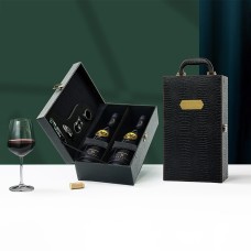Kit Vinho 4 peças em Maleta de Couro 
